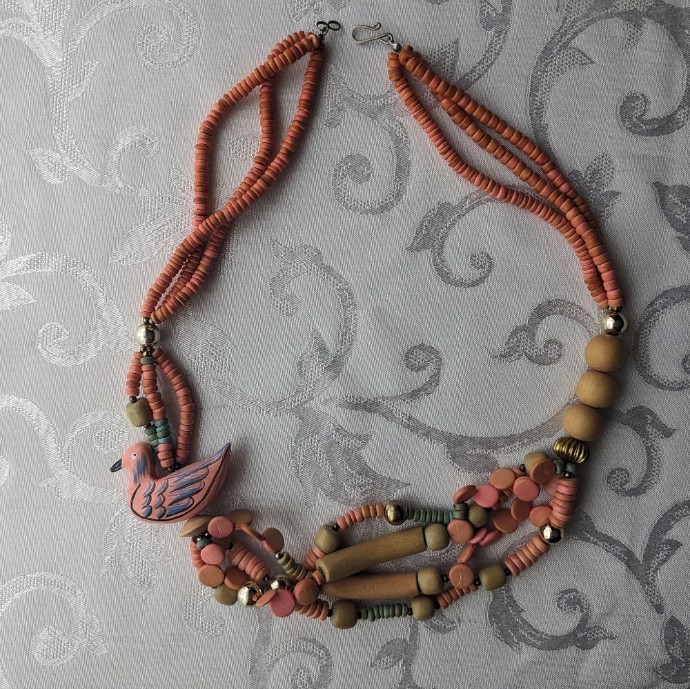 Multicolor and Pink Flamingo Beaded necklace Set